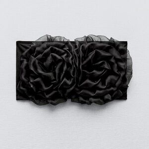 NWT ZARA Organza Bandeau Crop Flower Maxi Top size M